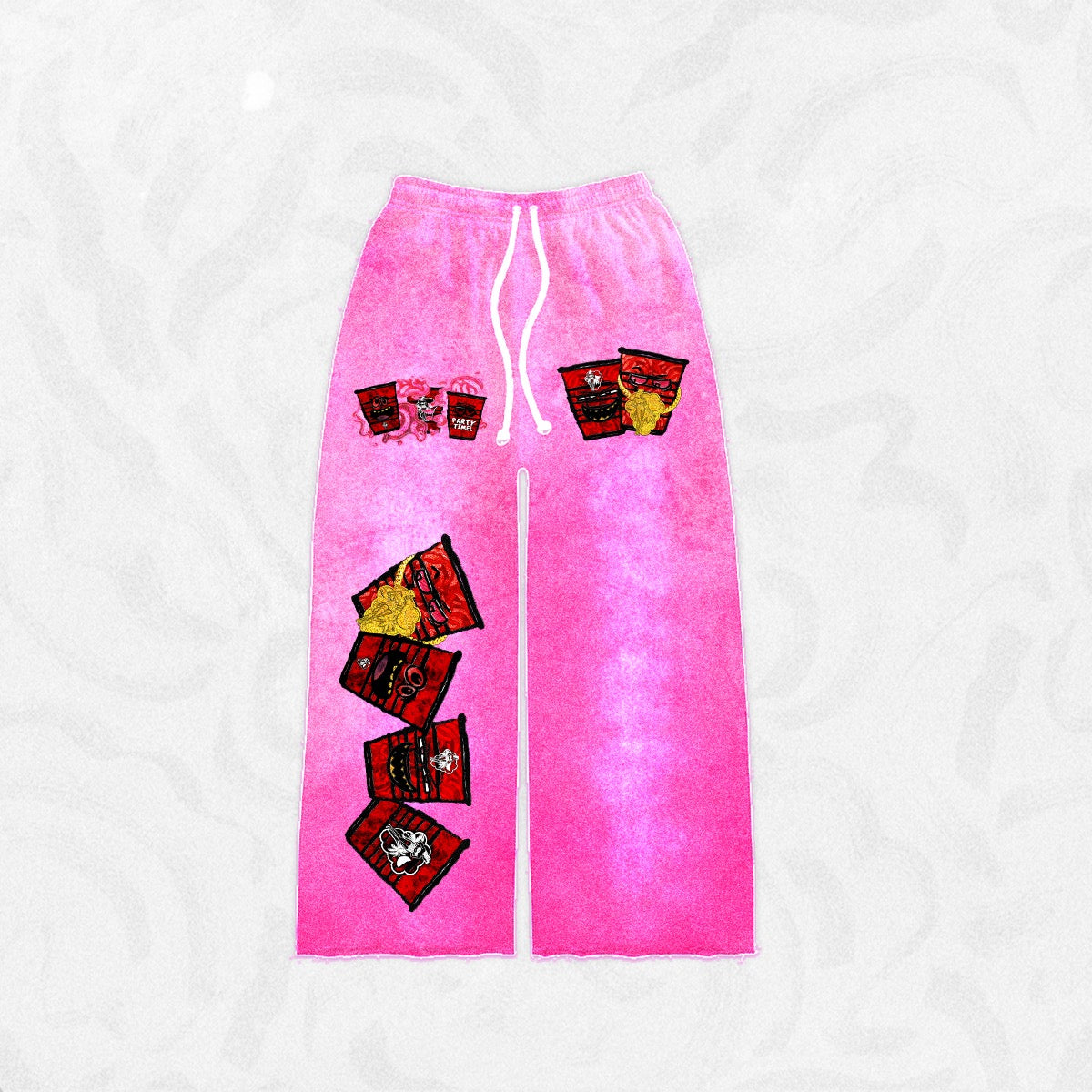 She Wanna Party With Grapo “Party Cup” Pink Flare Sweatpants [Exclusive]